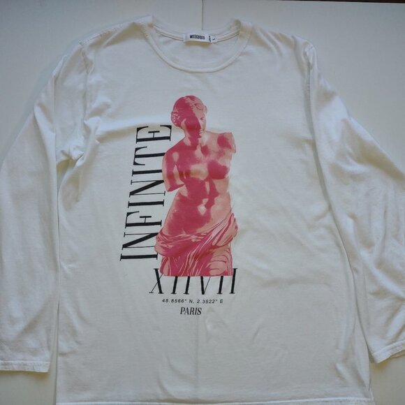 Missguided Infinite PARIS T-Shirt Louvre Museum Edgy Artsy Grunge Size Small - Picture 5 of 7